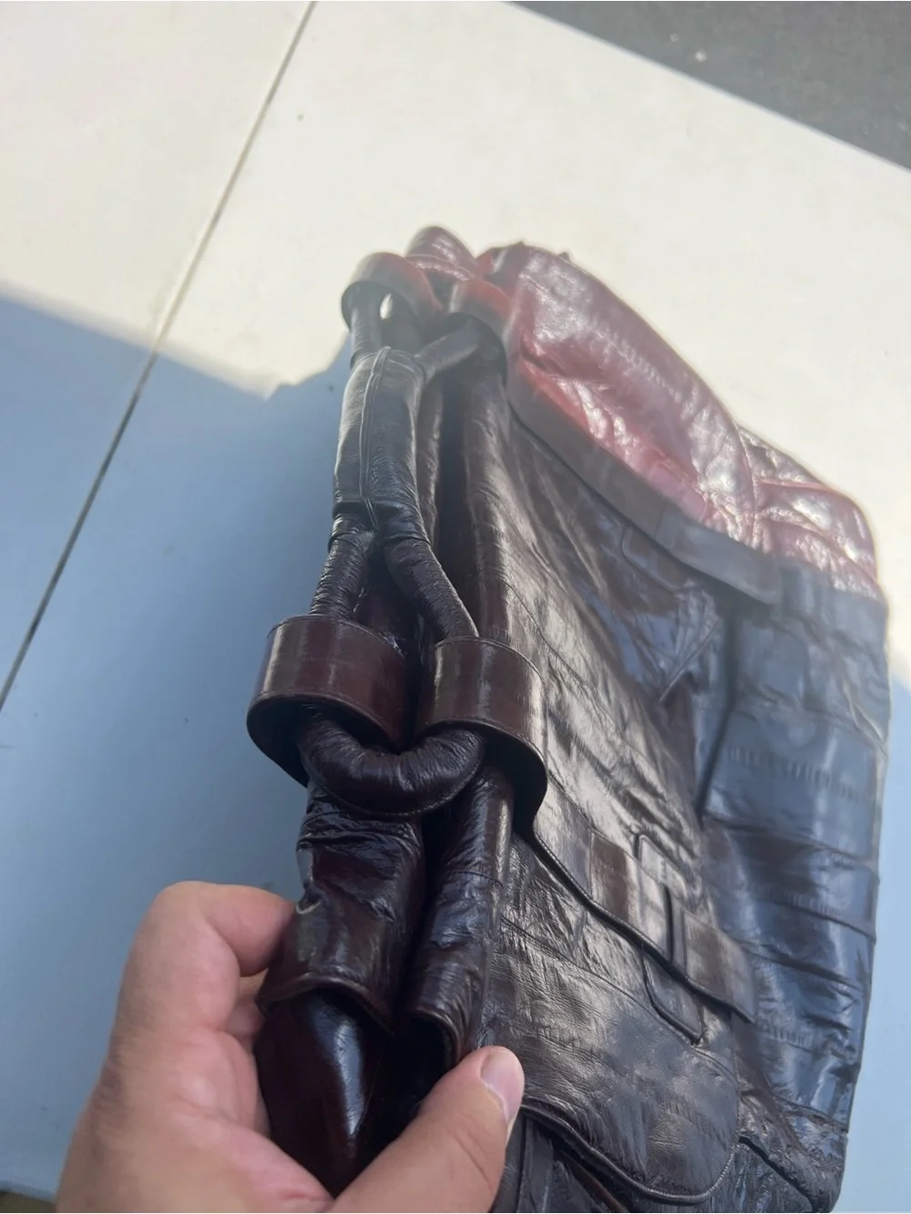 Dark Brown Leather Satchel Bag